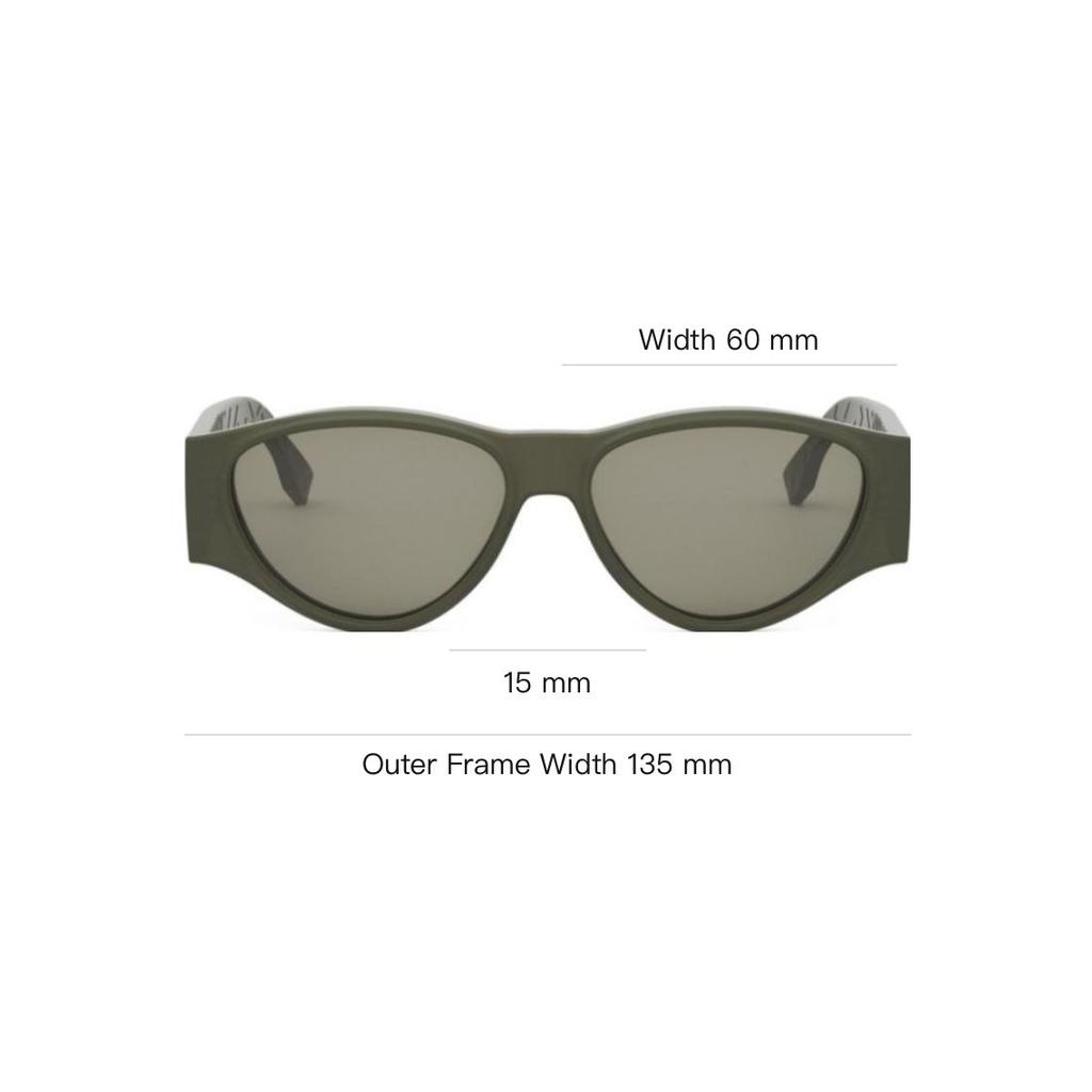 Fendi Design Logo Occhiali da Sole Acetato Cat Eye Uomo occhiali da sole Verdi FE40158I