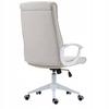 Beige swivel office chair with white fabric and tilt base, Furnitex