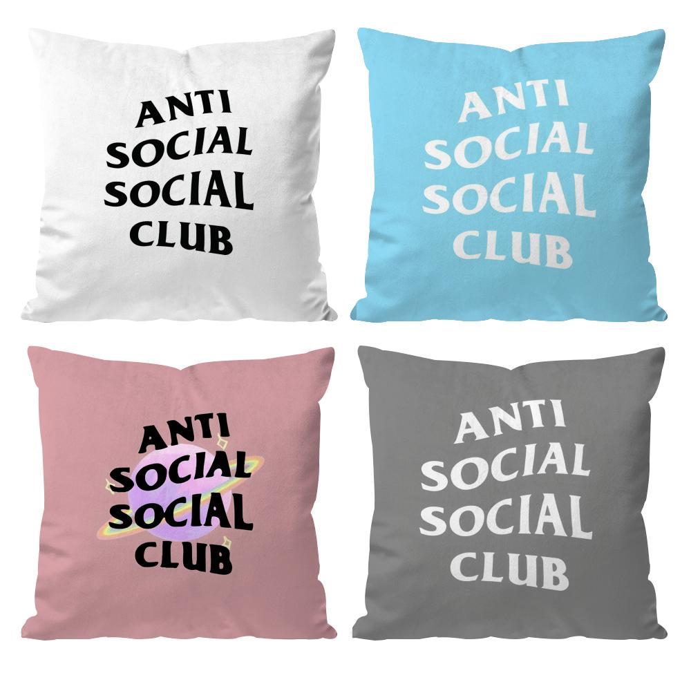 ANTI SOCIAL SOCIAL CLUB Cushion Cover Pattern Printed Pillowcase for Living Room Sofa Cushion Cover & Bedroom Decor