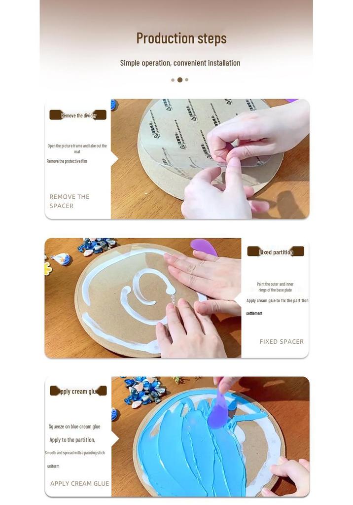 DIY Craft Kit: Textured Painting with Clay, Cream Glue, Round Plate & Photo Frame for Kids' Creative Gifts