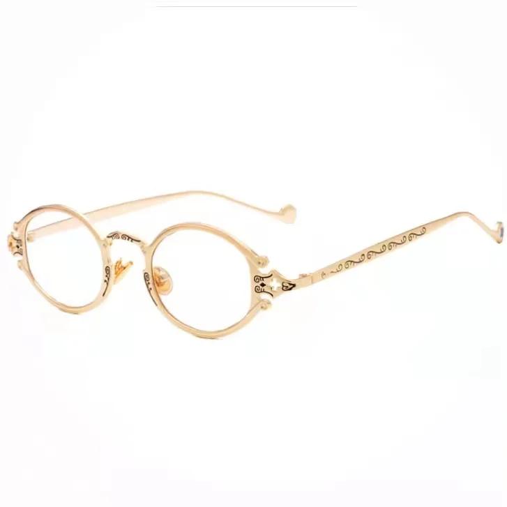 Vintage Punk Style Sunglasses Men Retro Elliptical Metal Frame Women Sun Glasses Fashion Eyewear