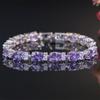 Top Selling Zircon Jewelry Set European and American Purple Necklace Earrings Bracelet Zircon Jewelry Three Piece Set