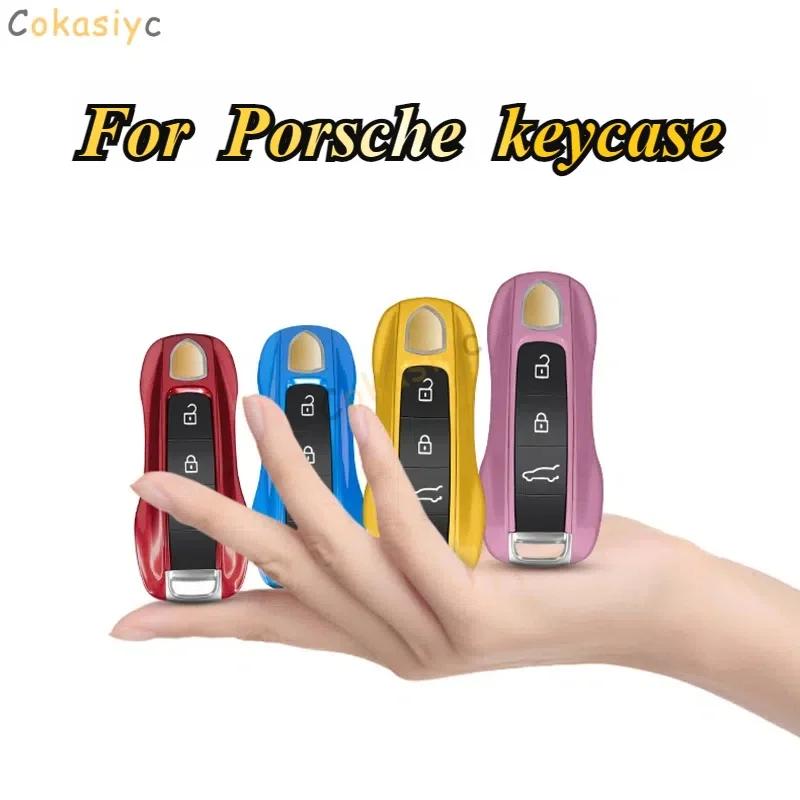 AABKV1 Solid Color ABS Car Key Case Cover Accessories For Porsche Panamera 2017 Cayenne 2018 2019 911 2020 2021 2022 2023 2024 Taycan
