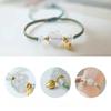 Natural White Agate Plum Blossom Bracelet, Niche Design Adjustable Hand Rope Gift Lychee Frozen Flower Retro Wind Peach