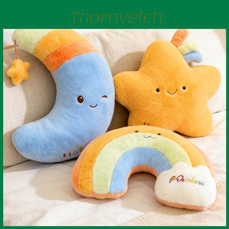 Peluche Arcobaleno con Forme di Stella e Luna per il Comfort del Sonno e dei Bambini Piccoli