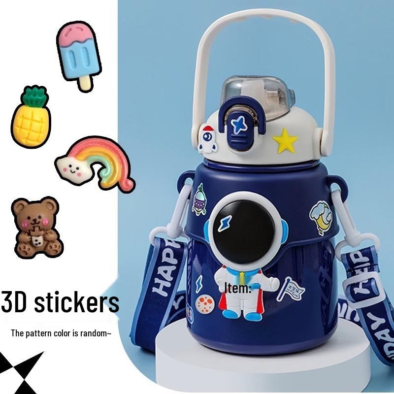 Kids  Large Capacity Stainless Steel Thermos Straw Cup