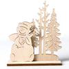 Christmas Decoration Wood Slices with Stand Christmas Wooden Tree/Elk Deer Crafts for DIY Christmas Ornaments Kids Gifts