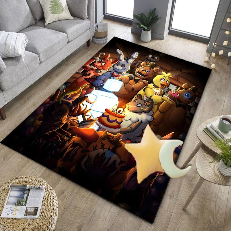 Five Nights Teddybär Büro Teppich Stuhlunterlage, Spielteppich, Geeignet für Eingangsbereich, Schlafzimmer, Wohnzimmer, Schreibtisch, Weihnachtsgeschenk