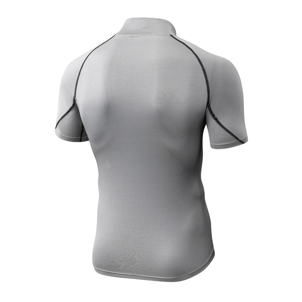 Men's Quick Dry High Neck Short Sleeve Athletic Top