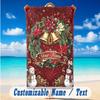 Christmas Theme Beach Towel Personalized Custom Name & Text Soft Quick Dry Beach Towel for Swimming Travel