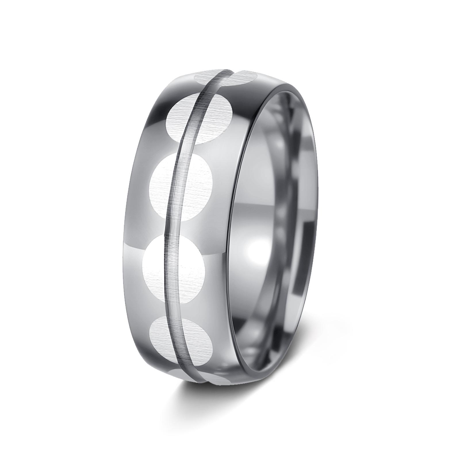 

26-Year Original Geometric Frosted Groove Hip Hop Ring – Street Style European and American Best Seller Size 12 серебряный