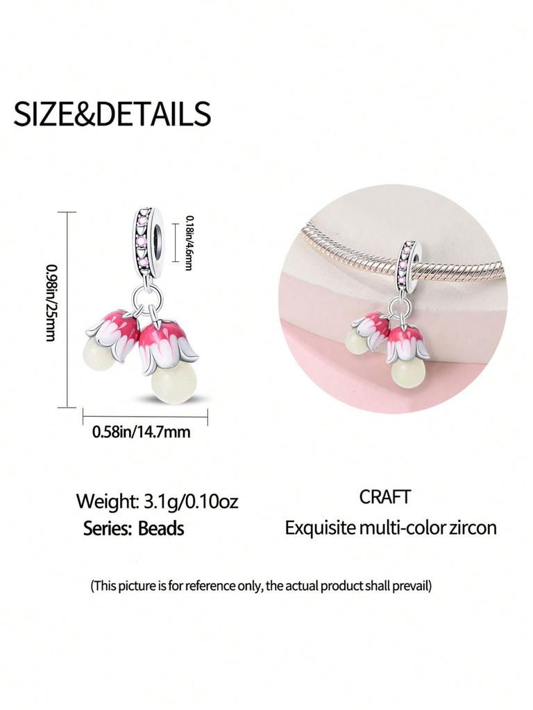 Charms Plata Spring Flowers Beads Charm Copper Plated Fit Charms Copperoriginal Bracelet For Jewelry Making Diy Charm