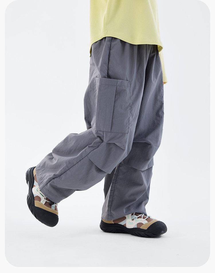 Dudu Home Girls' Wide Leg Cargo Pants - Spring Casual Outdoor Wear for Kids