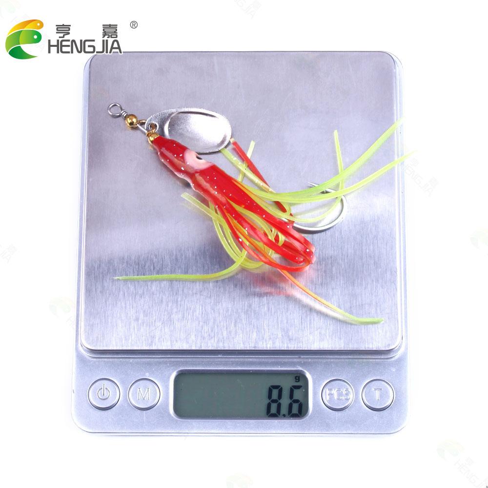 HENGJIA 5pcs Fishing Spoon Bait Boat Spinner Octopus Jigs Hook 8g