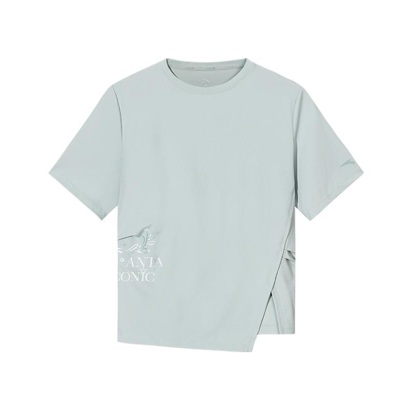 

Anta Simple Versatile Round Neck Pullover Letter Comfortable Casual Short Sleeve T-Shirt Women T-Shirts Refreshing-New-Blue 162538108-2 L