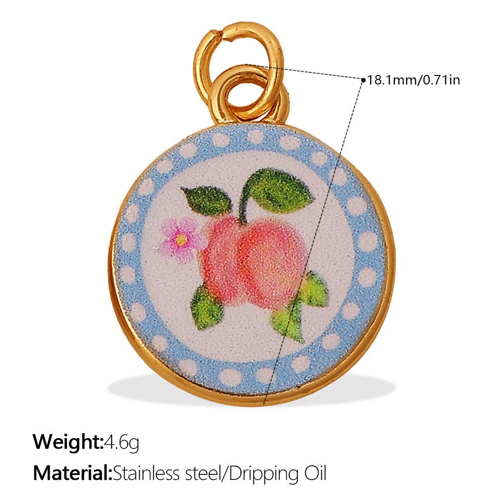 Fashion Enamel Round Brand Pendant Mama Strawberry Love Shape Exquisite Small Pendant
