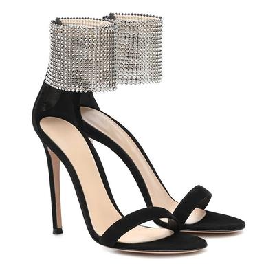 2025 Neue Amazon Stiletto Übergröße Damen Sandalen Außenhandel Wort mit Strass High Heels