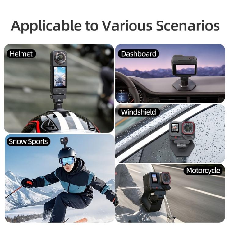 Cycling Helmet Camera Mount with 360°Swivel Positioning Structure, Adhesive Quick Release Base for X4 Air/ X5 Setup Use