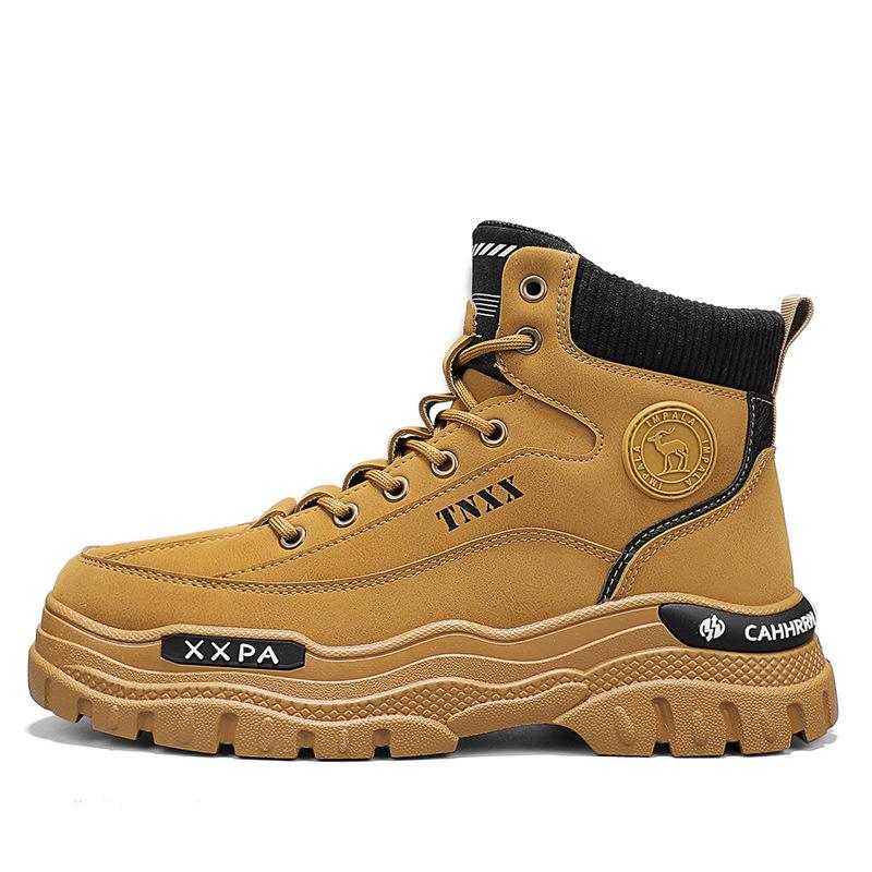 Men's shoes autumn and winter new outdoor high-top casual tooling boots retro men's Martin boots thick-soled heightening short boots