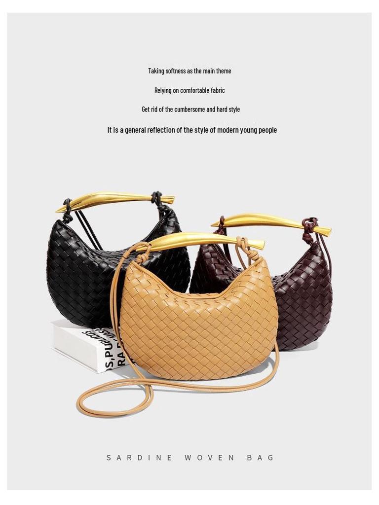 Niszowy Design Sardynkowa Tkana Torebka Pieróg: Uniwersalna torba na ramię i przez ramię