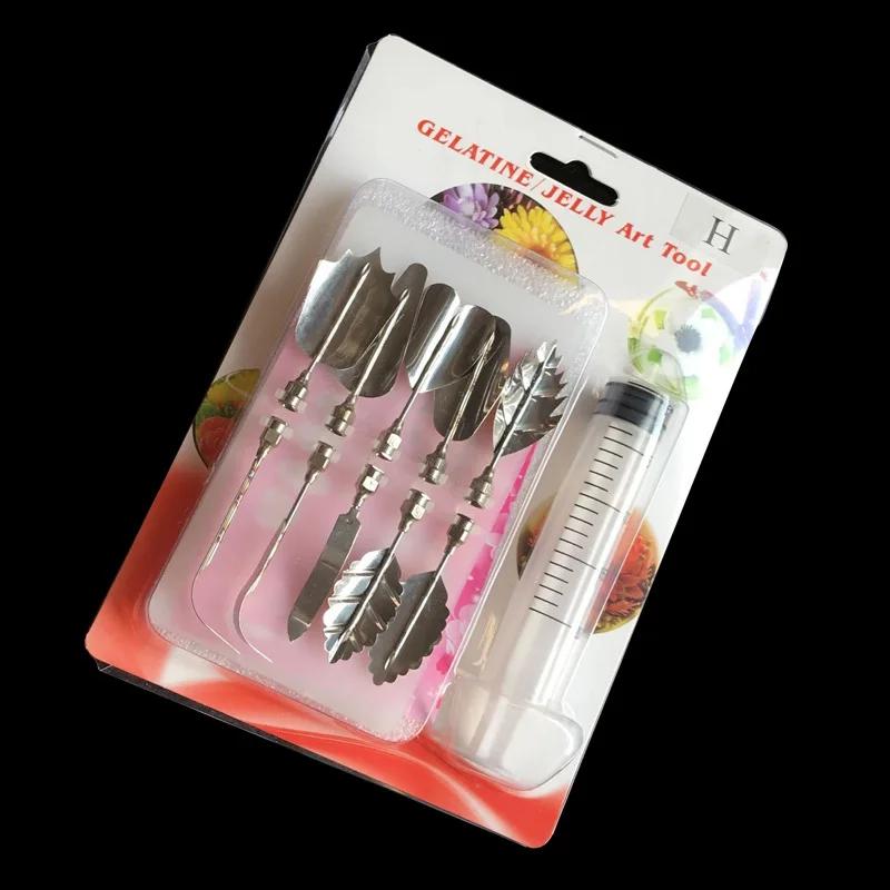 10 Pcs Pudding Nozzle +1 Syringe Tool 3D Jelly Flower Cake Jello Gelatin Art Tool Russia Nozzle DIY Cake Decorating Gadget