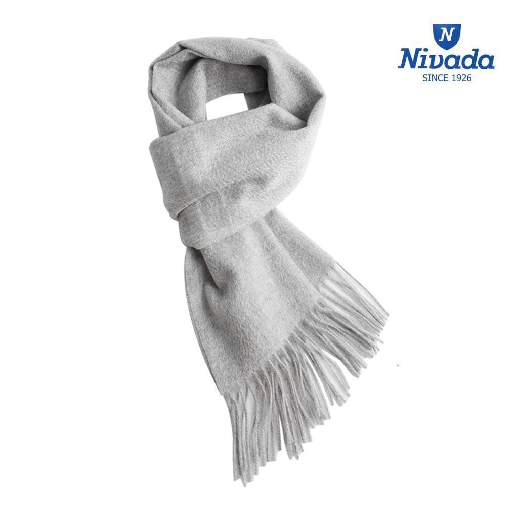 Nivada 8001 100% Cashmere Muffler Light Gray