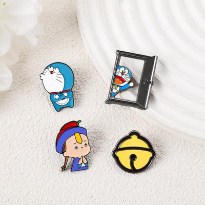 Original Design New Metal Badge Peppa Pig Doraemon Little Zombie Japanese Cute Brooch Tide Jewelry