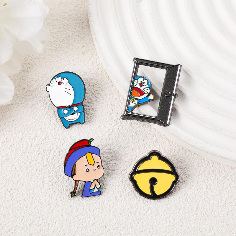 Original Design New Metal Badge Peppa Pig Doraemon Little Zombie Japanese Cute Brooch Tide Jewelry