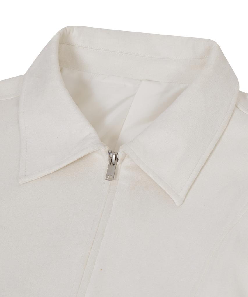 Standarderror 87-Stan061 Layer Line Suede Blouson Jacket Ivory
