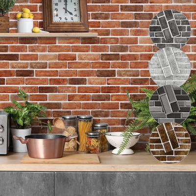 Pegatinas de Pared con Patrón de Ladrillo de Madera Pegatinas de Zócalo Ladrillo Autoadhesivo Patrón Impermeable a Prueba de Humedad Papel Tapiz Renovación