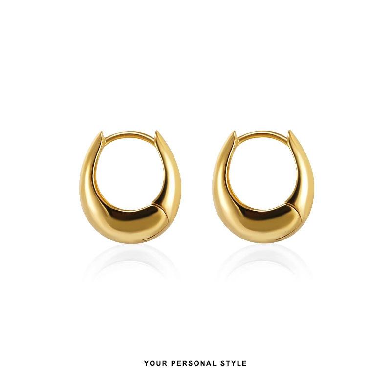 Fashionable Gold Earrings, New Popular Style, High-end Temperament, Light Luxury Circle Earrings, Women s Metal Earrings