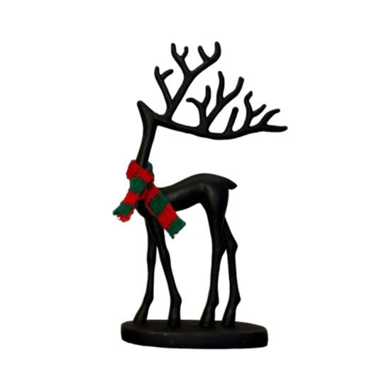 

1/2 шт. Рождественская статуэтка оленя с шарфом, минималистичная фигурка силуэта лося, скульптура оленя, украшение для дома, офиса, рабочего стола A