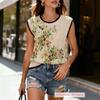 Rhombus Knitted Vest Women's Sleeveless European and American New Summer Round Neck Book Knitted Top Sweater