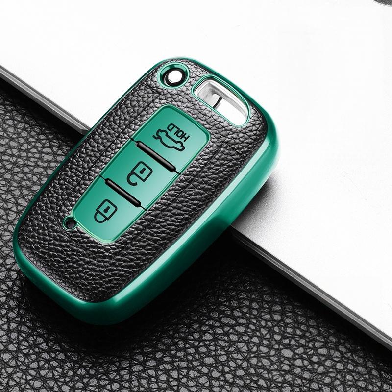 

Чехол-сумка для смарт-ключа с дистанционным управлением для Hyundai Sonata Solaris HB20 Veloster SR IX35 для KIA RIO K2 K3 Держатель-протектор для ключа зелёный
