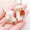 White & Yellow Electroplated Ocean Shell Conch Pendant Charm for DIY Jewelry