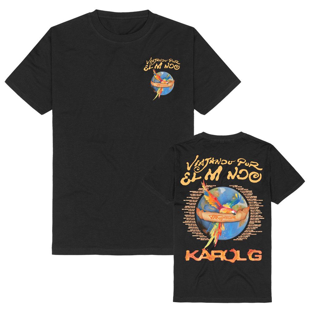 KAROL G VIAGGIANDO PER IL MONDO TROP TOUR 2026 Maglietta Estate Cotone Manica Corta Magliette da Donna Grafica Merch Unisex Streetwear