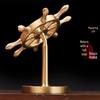  Ornement Spinner Roue de Navire en Laiton Rotatif - Décoration de Bureau en Métal & Cadeau