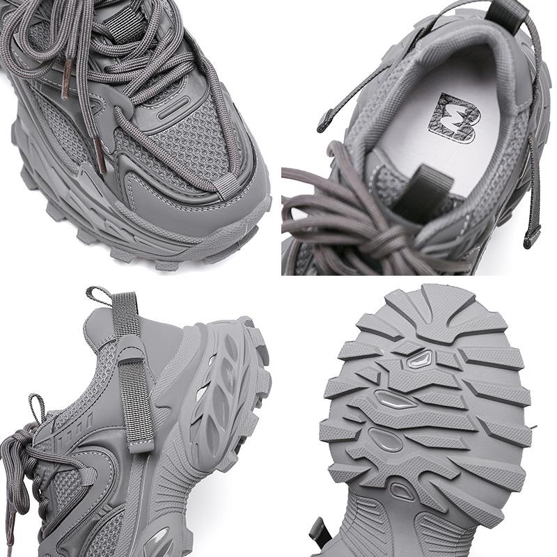 2025 Spring Black Versatile Platform Dad Shoes Women's New Retro Women's Shoes Soft Sole Heightening Casual Sports Shoes