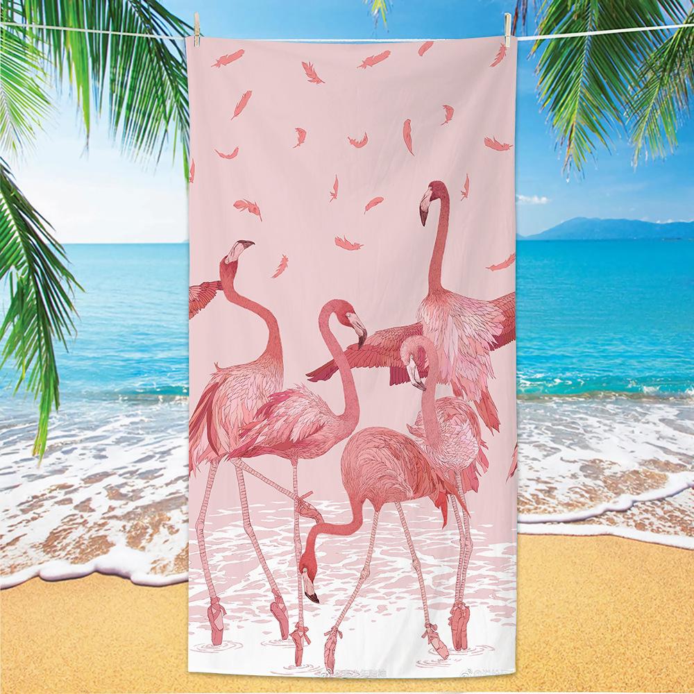 1pc Tropical Plant Flower Beach Towel, Quick Drying Absorbent Swimming Towel, Suitable for Sports, Camping, Yoga, Swimming