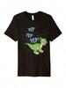 Land Before Time Ducky Yep Yep Graphic TShirt Cotton Black With Blue Text Casual Loose