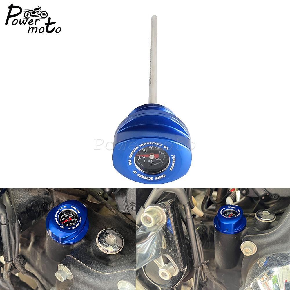 Motorcycle Engine Oil Dipstick W/ Plug Oil Temperature Gauges For Harley Touring Electra Glide FLH FLHFB FLHT P K KL CU 2017-24