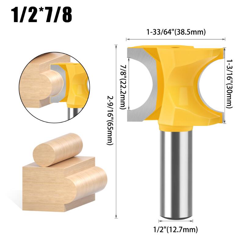 Half Round Side Cutter Bit Half Round Side Cutter Bit Woodworking Bit 1/4inch 1/2inch Shank