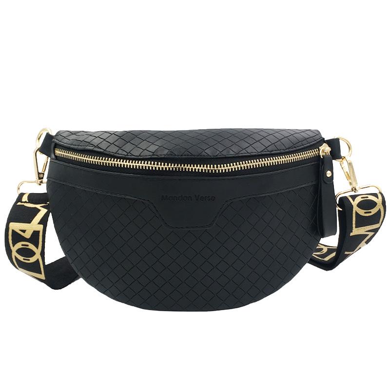 2021 Trendy Women's Plaid PU Crossbody Bag with Thick Chain