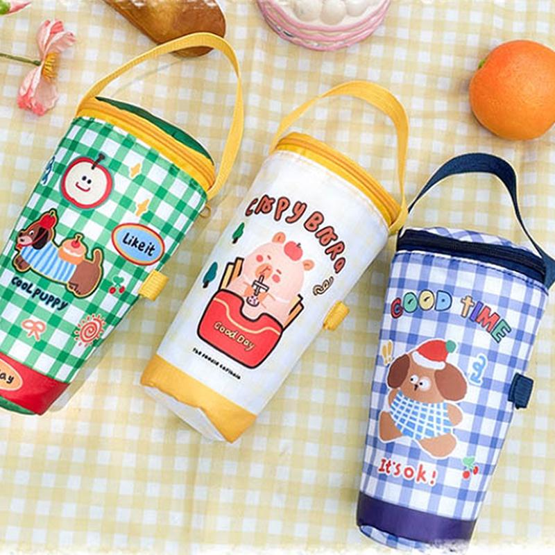 Portable Milk Tea Tote Bag Heat Preservation Bag Eco-Friendly Handbag Carrying Insulated Cup Cover Tumbler Cup Accessories