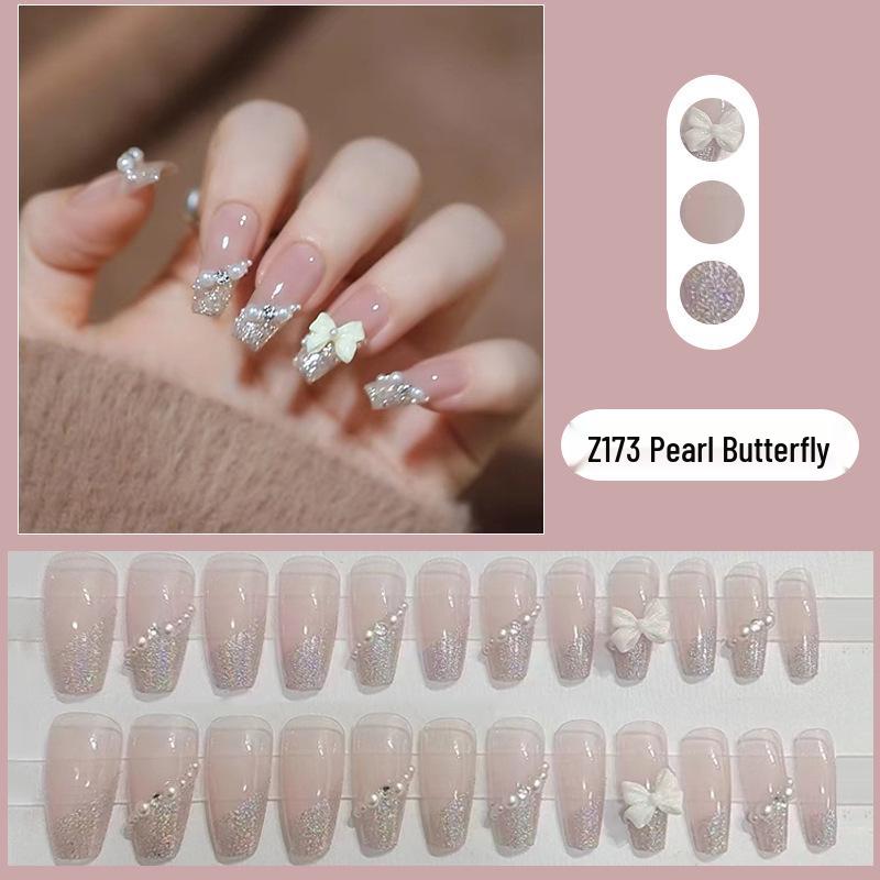

Elegant French Pearl Bow Nail Patches: Gentle Whitening Manicure Pieces