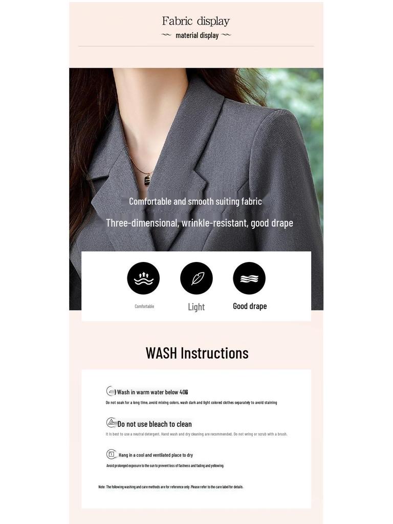 Women's Spring/Autumn Professional Suit Set - Formal Wear for Jewelry Stores, Beauty Salons, Hotel Reception, Cotton-Padded Workwear.