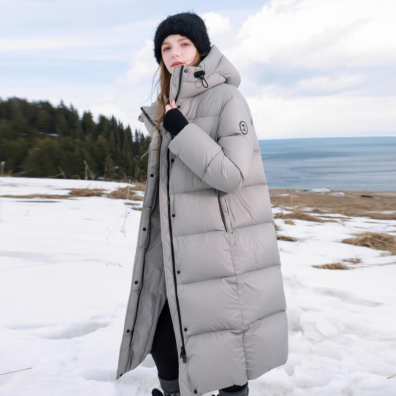 

Женское водонепроницаемое длинное зимнее пальто Sancai с 90% гусиного пуха M 160/84A