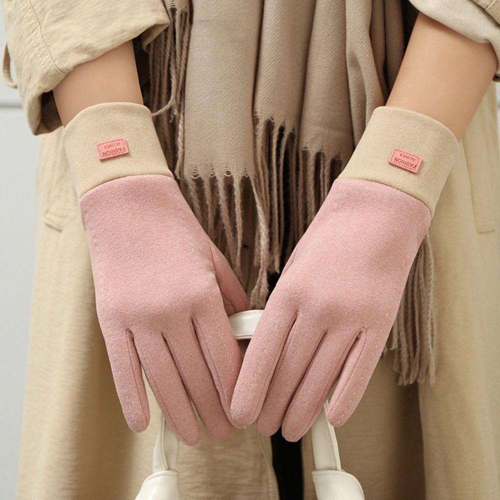 Keep Warm Plush Mittens Solid Color Gloves Sweet Winter Velvet Gloves Autumn
