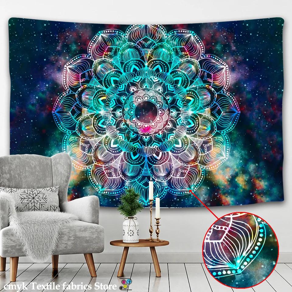 Tapiserie cu mandala indiană, agățată pe perete, covor de plajă cu nisip, pătură, cort de camping, saltea de călătorie, tapiserii de dormit boem