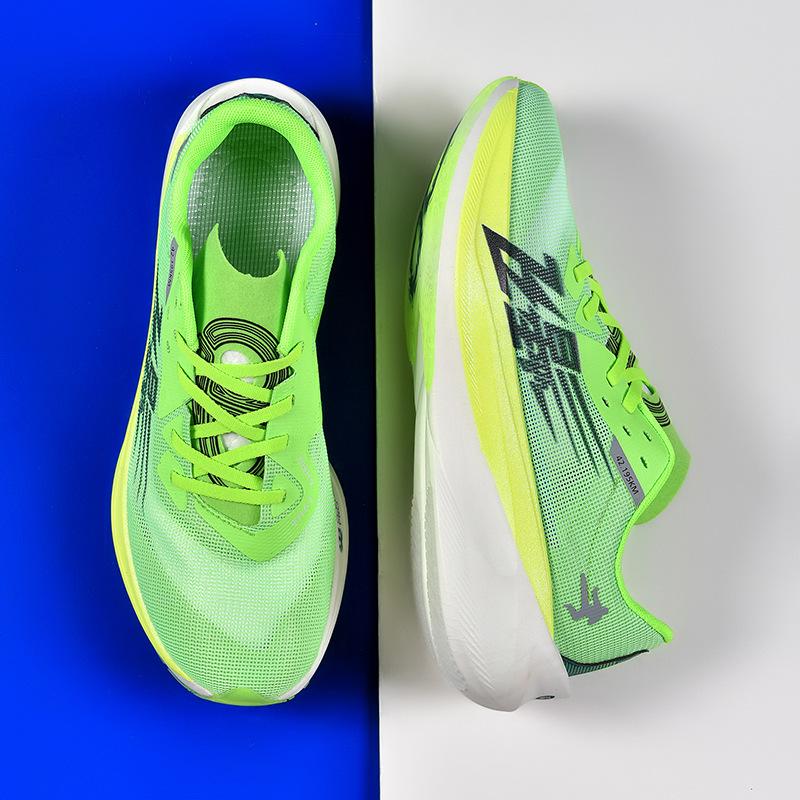 Full Palm Carbon Plate Real Popcorn Sneakers Men's Running Shoes Mesh Men's Shoes Professional Racing Student Running Shoes Shock Absorption